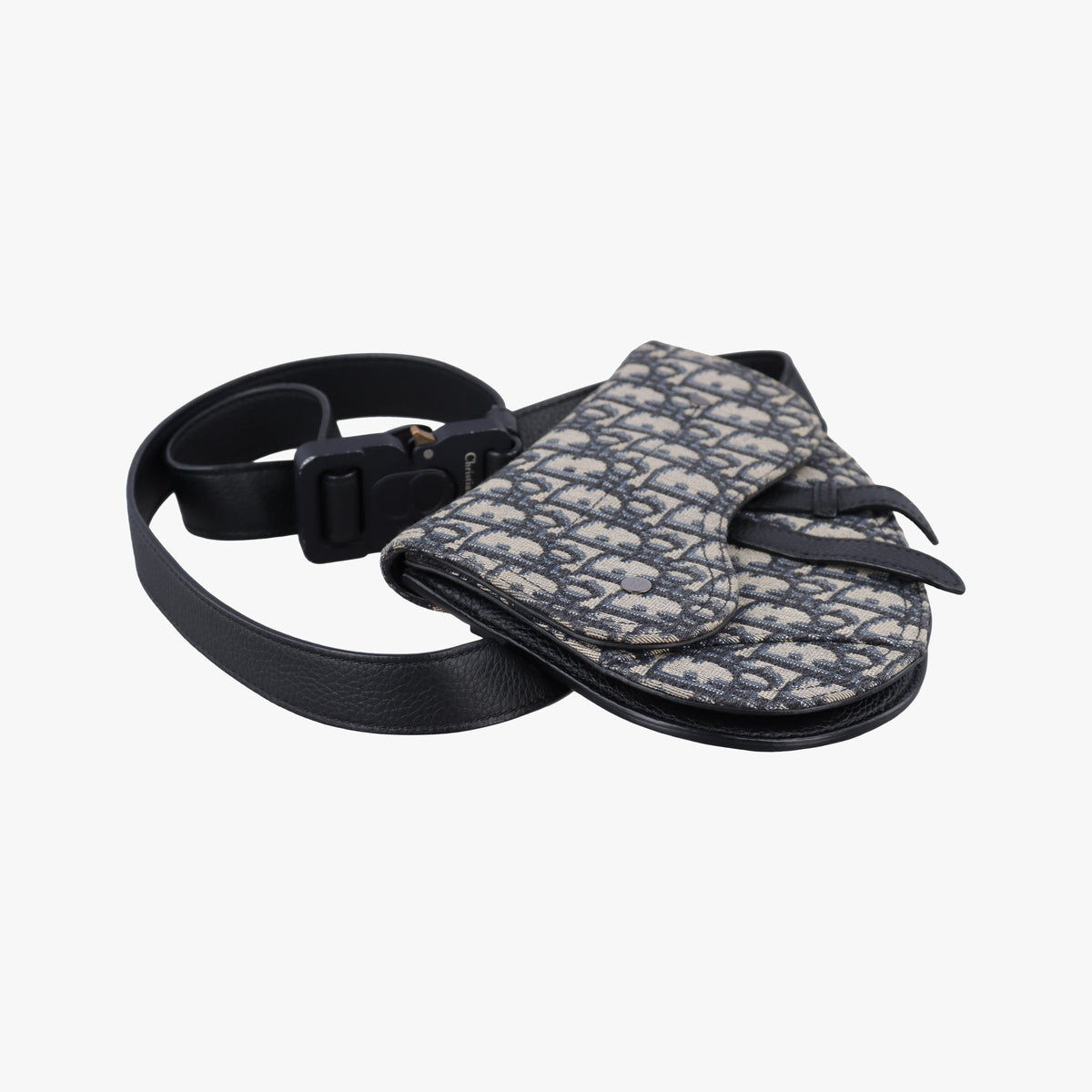 Pre-owned Christian Dior Saddle Navy Jacquard×Leather  bum bag/waist bag | stylenewstar