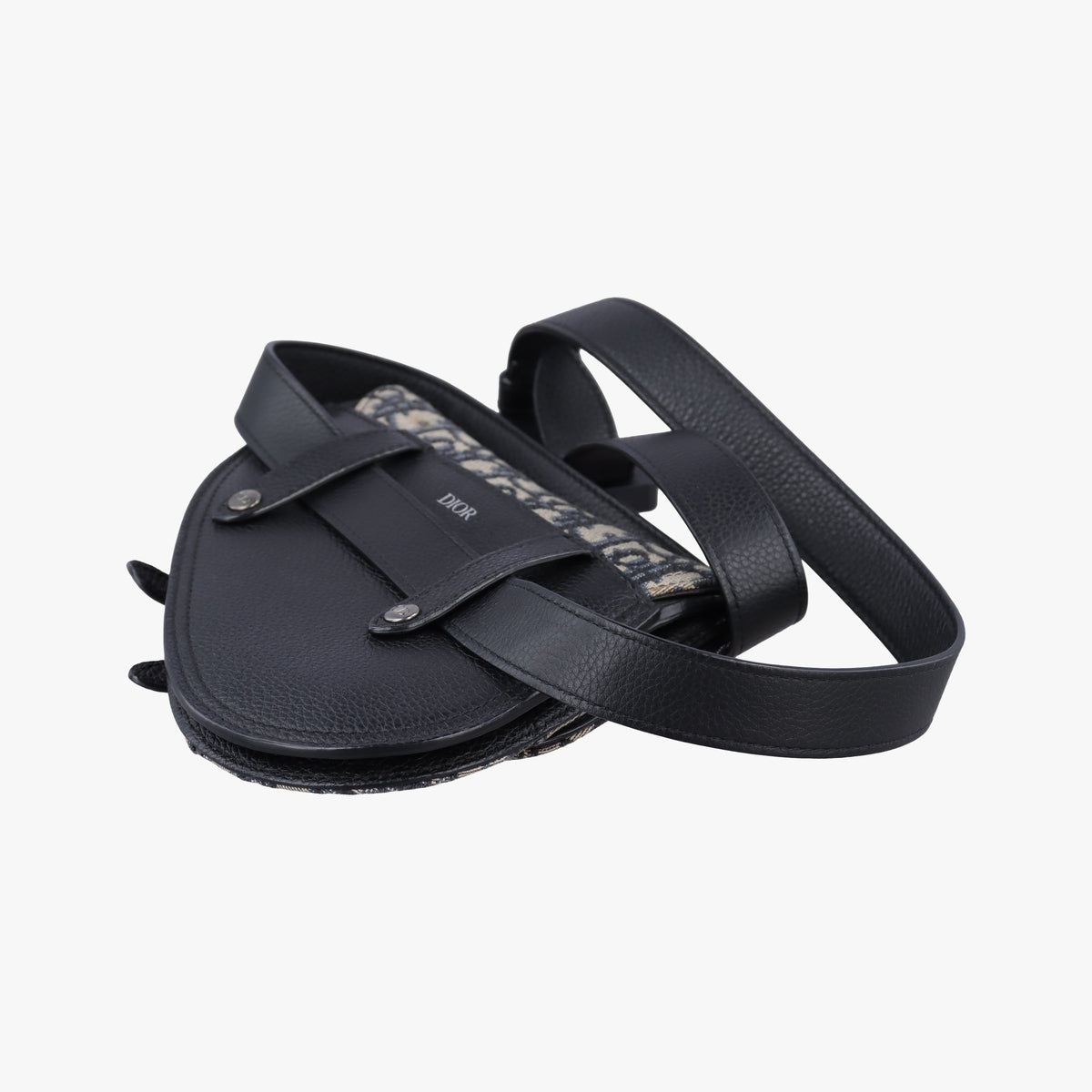 Pre-owned Christian Dior Saddle Navy Jacquard×Leather  bum bag/waist bag | stylenewstar