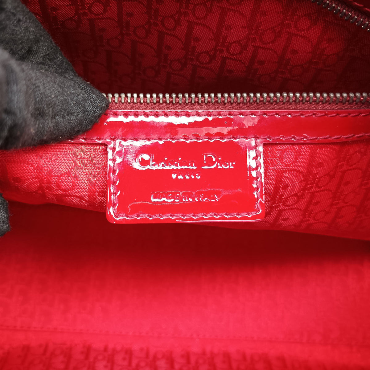 Secondhand Christian Dior Lady Dior Red Patent  handbag | stylenewstar