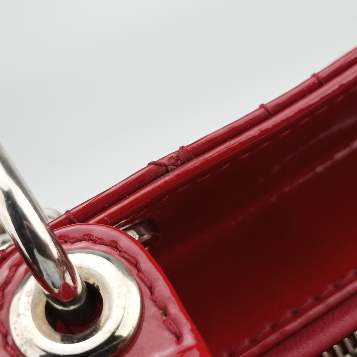 Secondhand Christian Dior Lady Dior Red Patent  handbag | stylenewstar