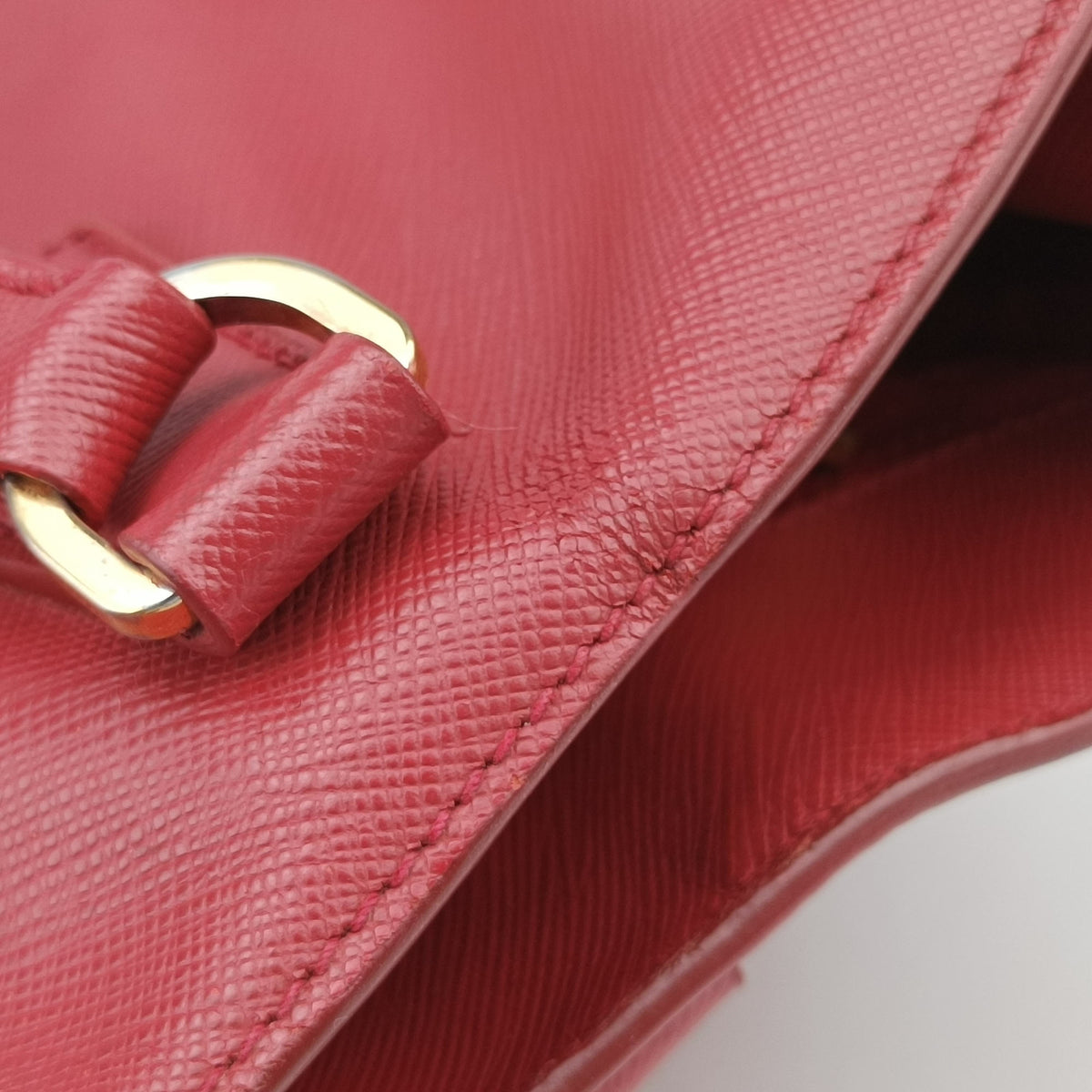 Pre-owned Prada Galleria Red SAFFIANO Leather BN1874 handbag | stylenewstar