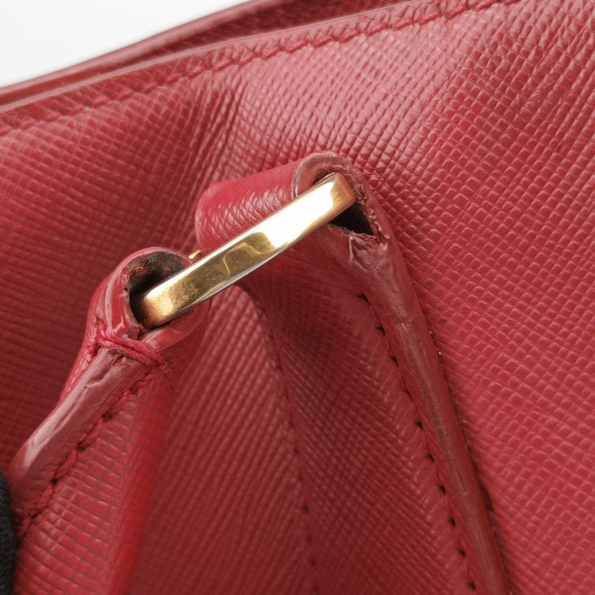 Pre-owned Prada Galleria Red SAFFIANO Leather BN1874 handbag | stylenewstar