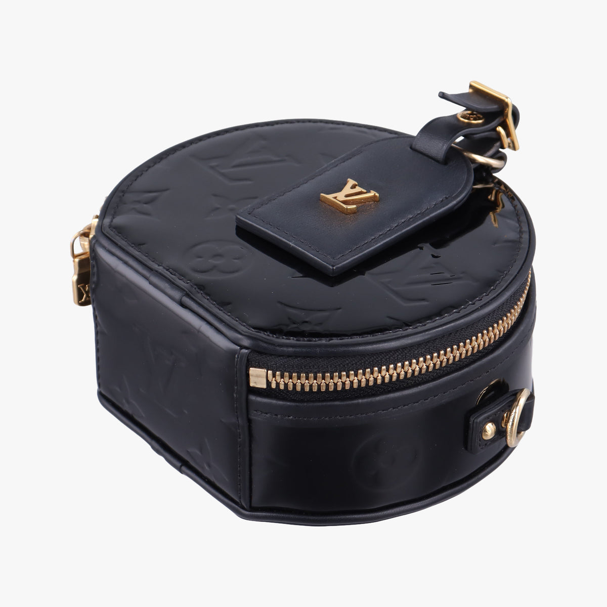 Pre-owned Louis Vuitton Mini Boite Chapeau Souple Noir Vernis M90469 shoulderbag | stylenewstar
