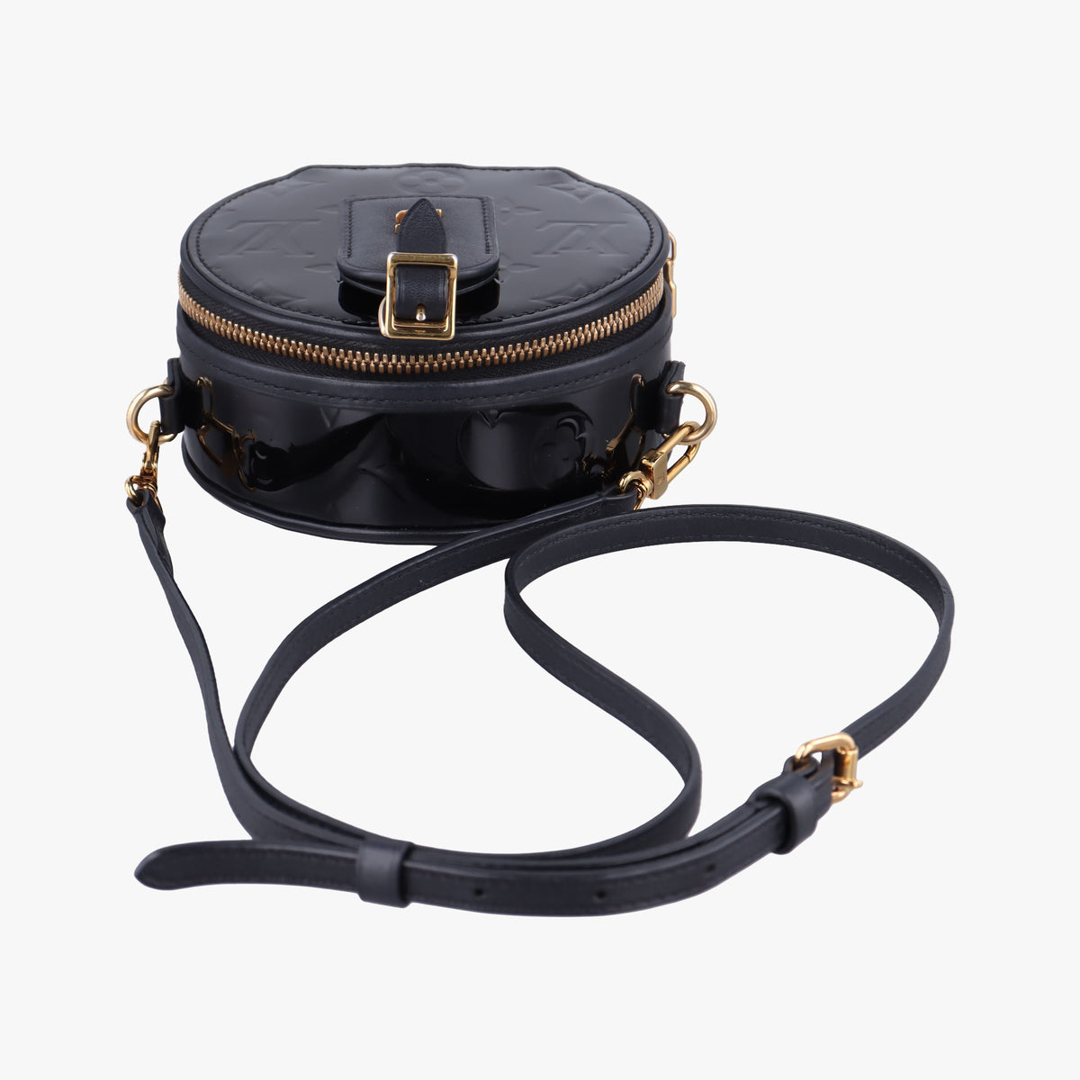 Pre-owned Louis Vuitton Mini Boite Chapeau Souple Noir Vernis M90469 shoulderbag | stylenewstar