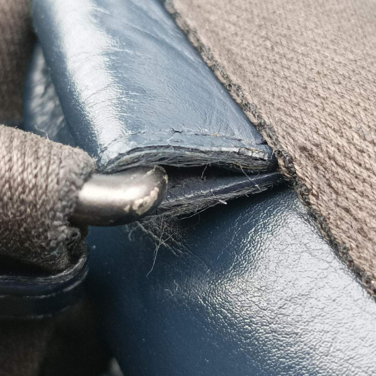 Vintage Bottega Veneta Intrecciato Navy Lambskin  backpack/rucksack | stylenewstar