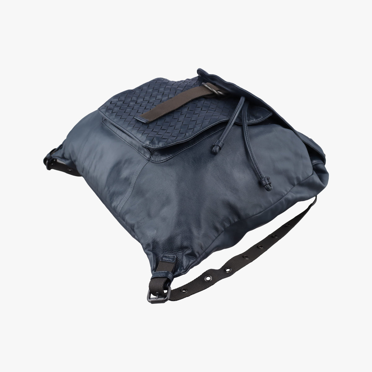 Vintage Bottega Veneta Intrecciato Navy Lambskin  backpack/rucksack | stylenewstar