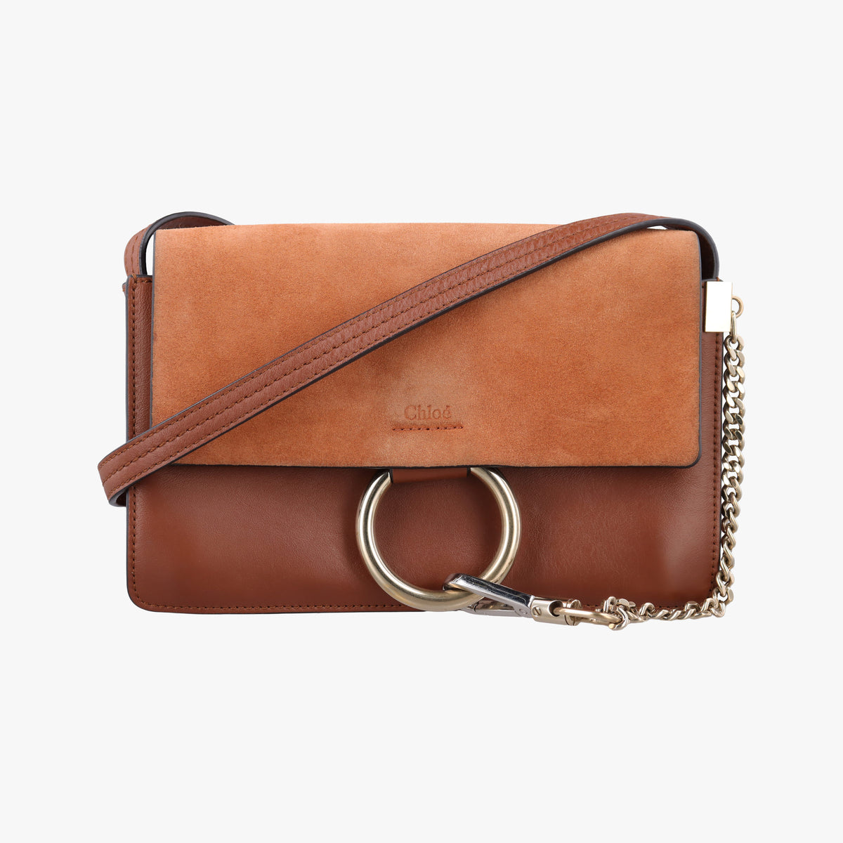 Pre-owned Chloe FAYE Brown Suede × leather  shoulderbag | stylenewstar