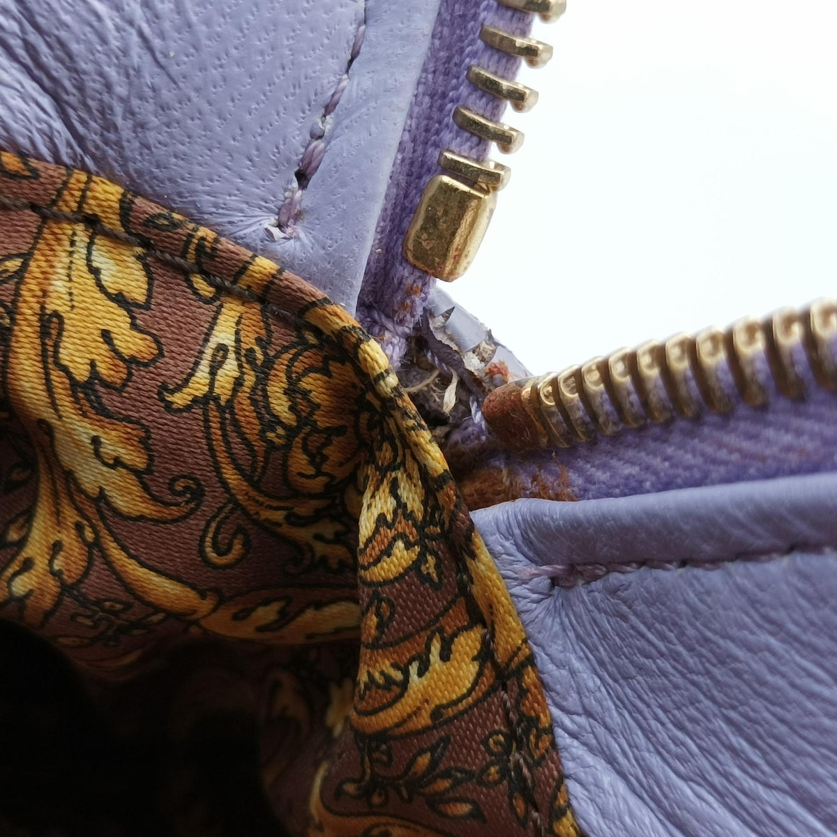 Pre-owned VERSACE Medusa Demetra Vanitas Satchel Purple Leather  shoulderbag | stylenewstar