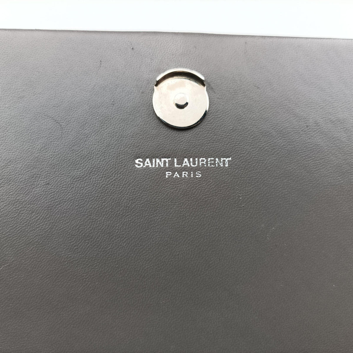 Pre-owned Yves Saint Laurent KATE Grey Leather 452159 shoulderbag | stylenewstar