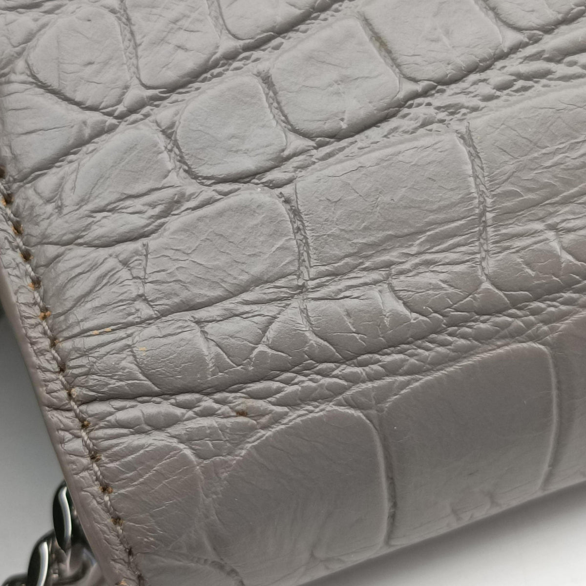 Pre-owned Yves Saint Laurent KATE Grey Leather 452159 shoulderbag | stylenewstar