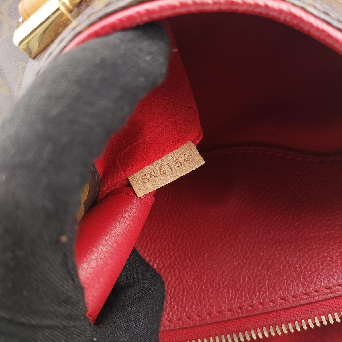 Pre-owned Louis Vuitton Pallas BB brown×CERISE Monogram Canvas×calf leather M41241 shoulderbag | stylenewstar