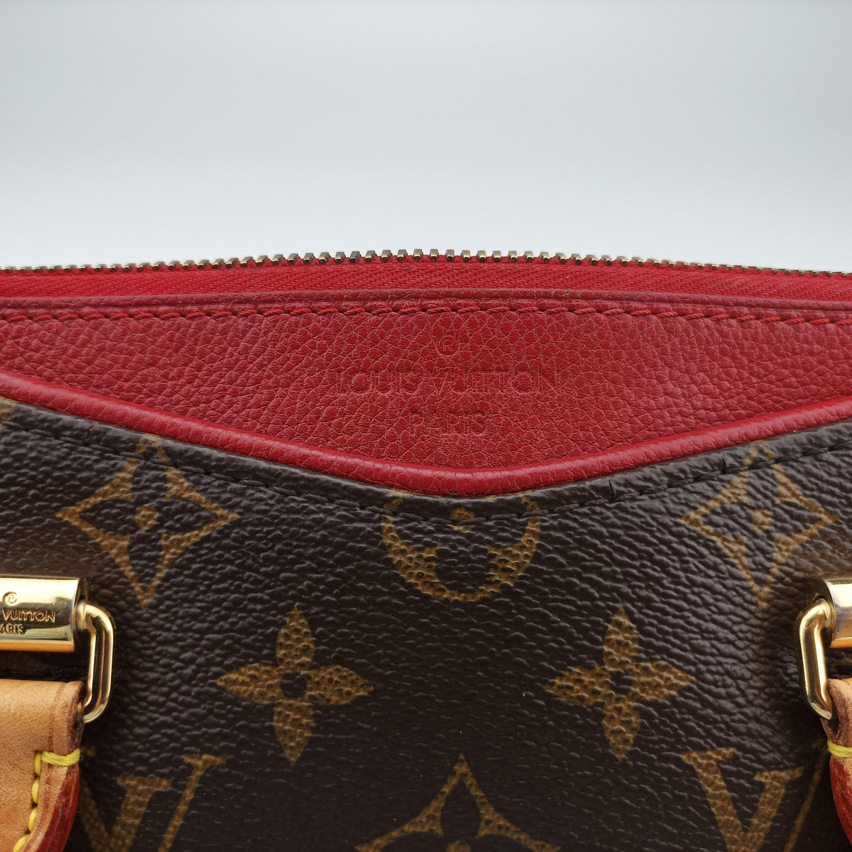 Pre-owned Louis Vuitton Pallas BB brown×CERISE Monogram Canvas×calf leather M41241 shoulderbag | stylenewstar