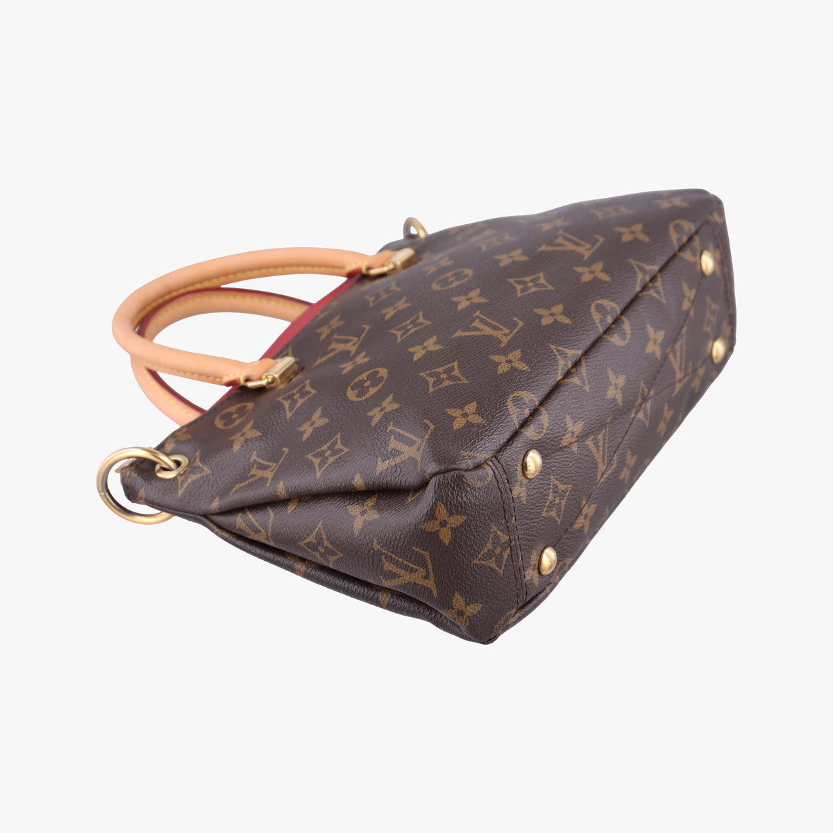 Pre-owned Louis Vuitton Pallas BB brown×CERISE Monogram Canvas×calf leather M41241 shoulderbag | stylenewstar