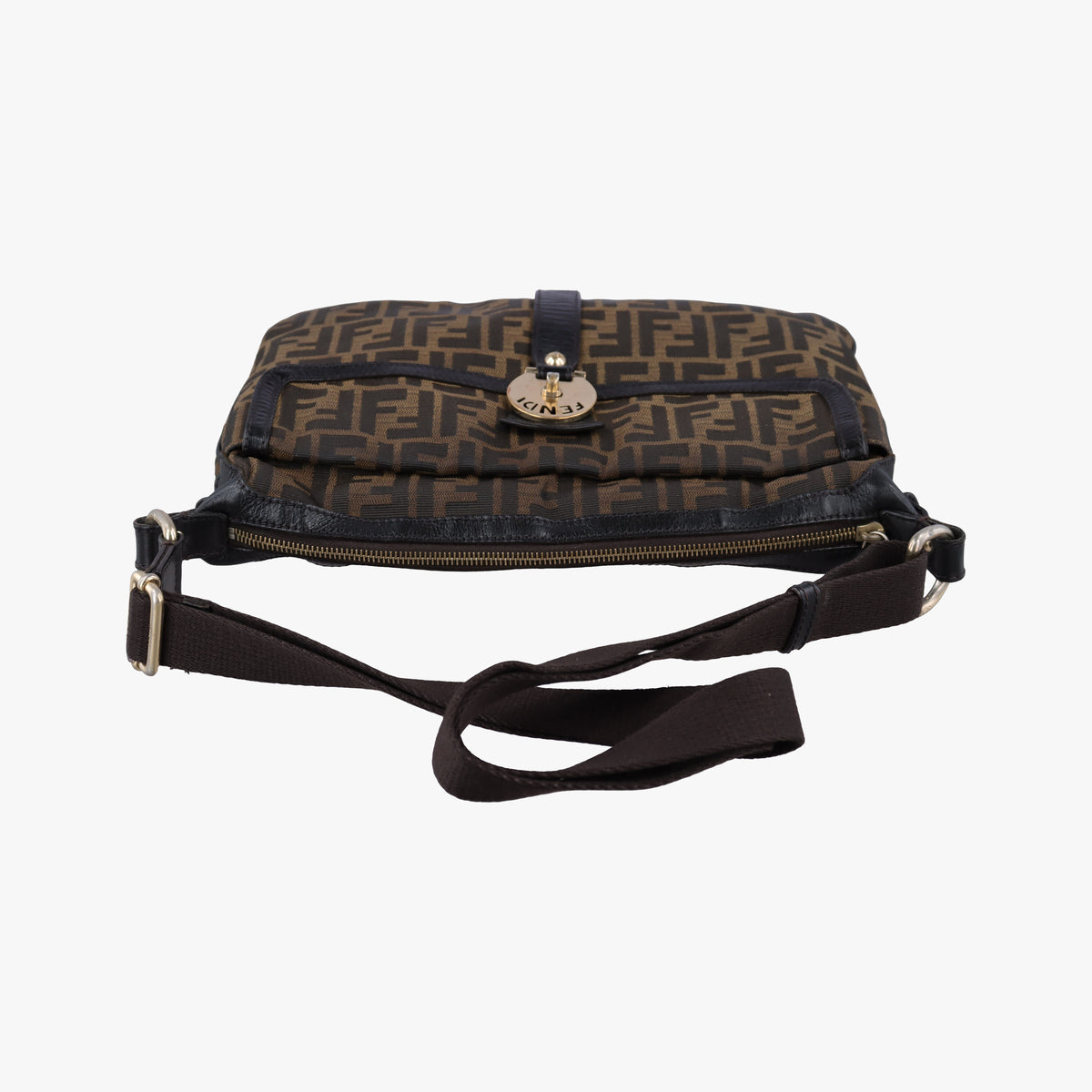 Pre-owned Fendi Zucca Brown canvas 8BT142 shoulderbag | stylenewstar