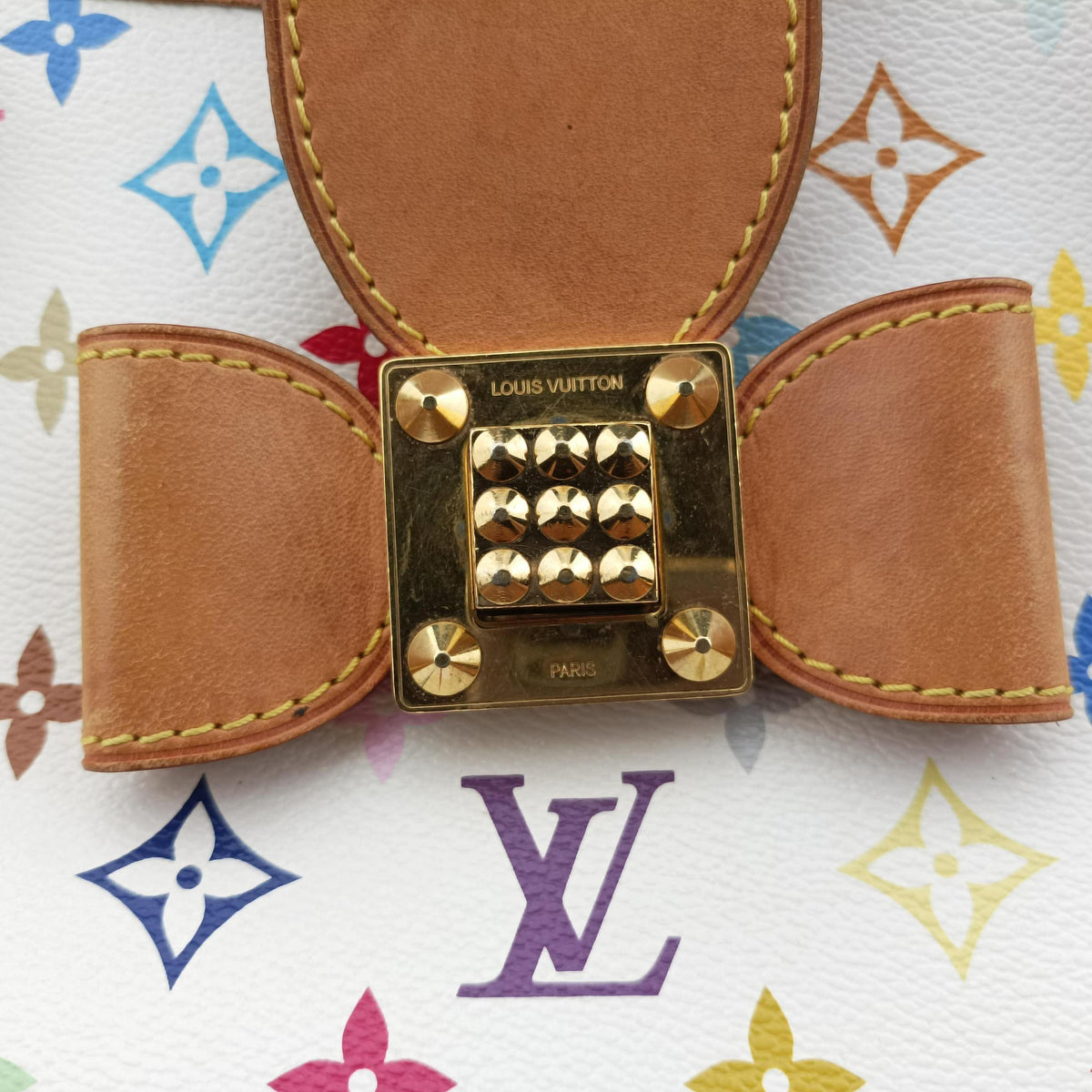 Pre-owned Louis Vuitton ANNIE MM white Monogram Multicolor M40307 shoulderbag | stylenewstar
