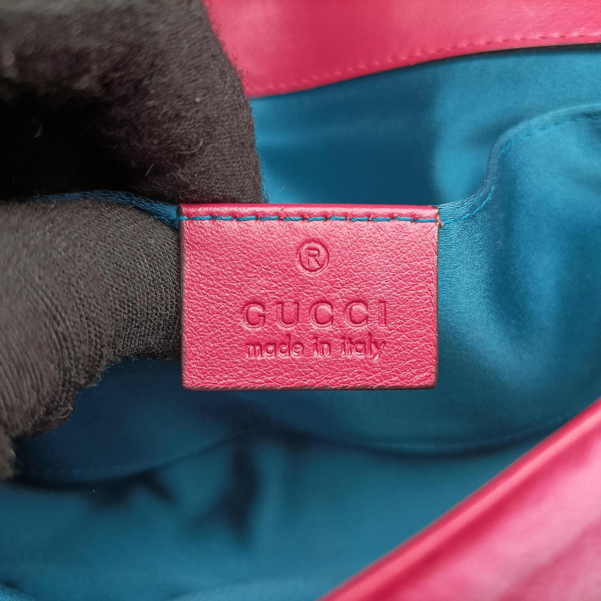 Pre-owned Gucci GG Marmont Rose velour 446744 shoulderbag | stylenewstar