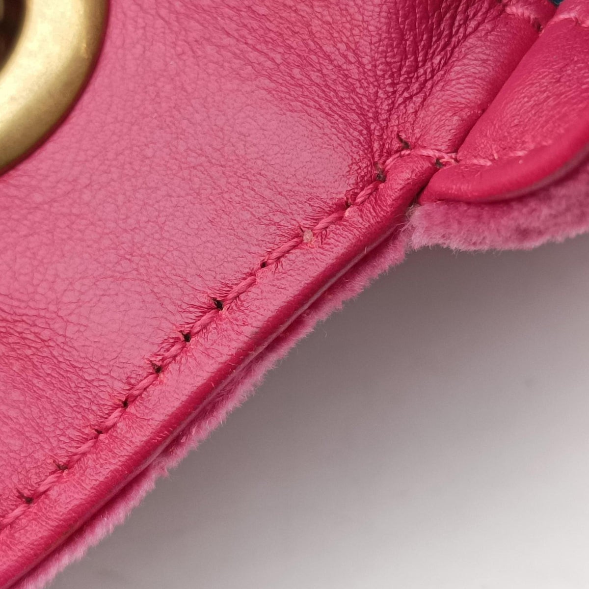 Pre-owned Gucci GG Marmont Rose velour 446744 shoulderbag | stylenewstar