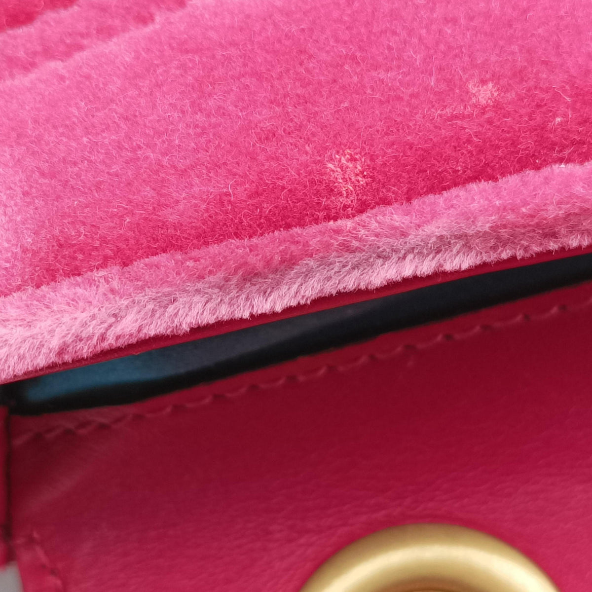 Pre-owned Gucci GG Marmont Rose velour 446744 shoulderbag | stylenewstar