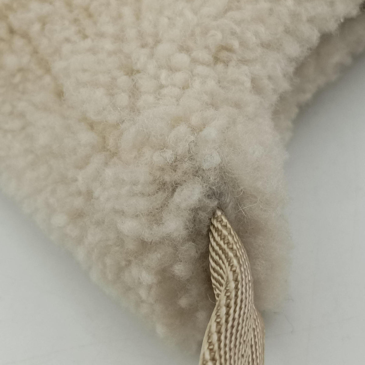 Pre-owned Prada Re-Edition 2000 Beige Sheep Fur 1NE515 shoulderbag | stylenewstar