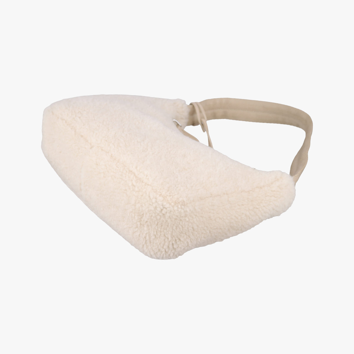 Pre-owned Prada Re-Edition 2000 Beige Sheep Fur 1NE515 shoulderbag | stylenewstar
