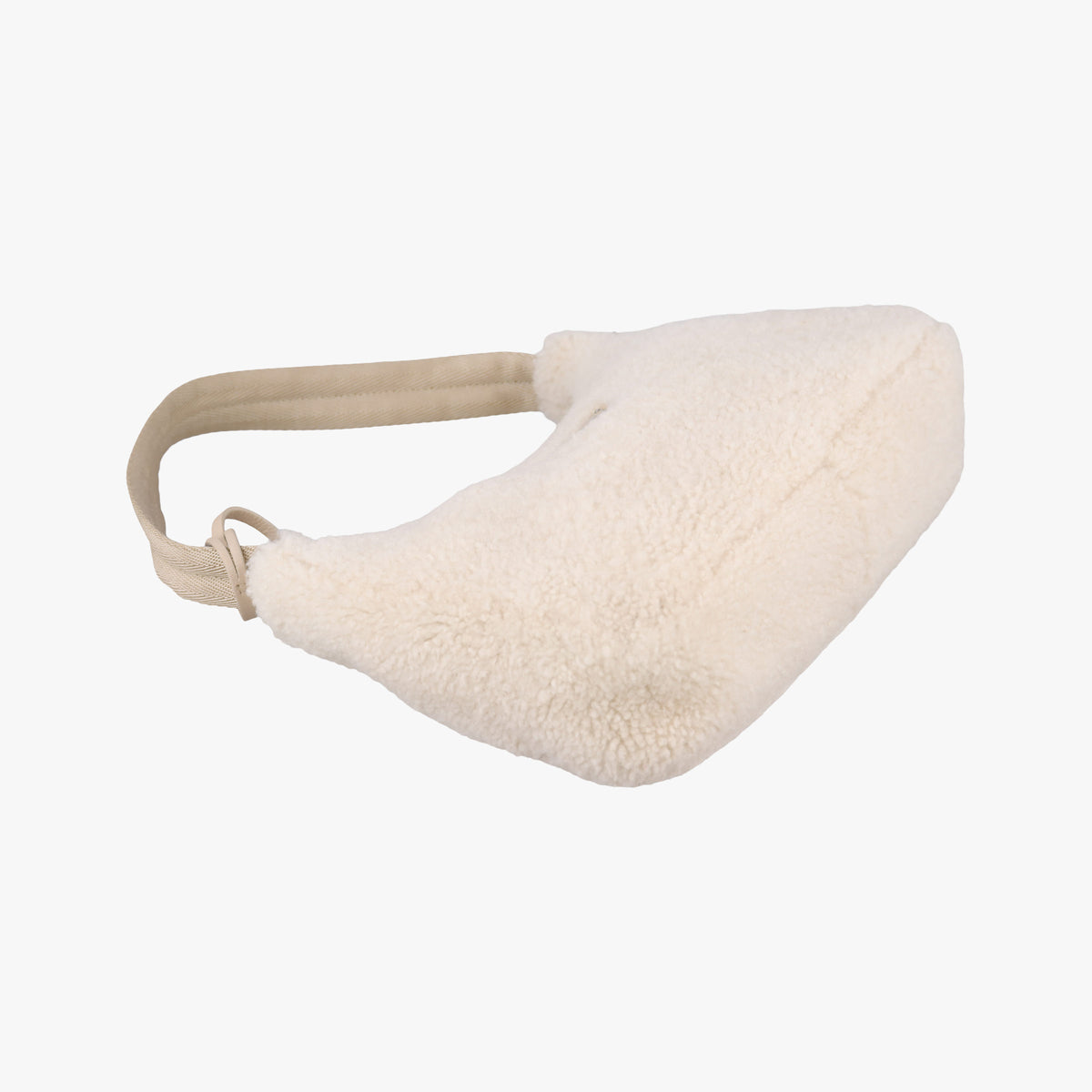 Pre-owned Prada Re-Edition 2000 Beige Sheep Fur 1NE515 shoulderbag | stylenewstar
