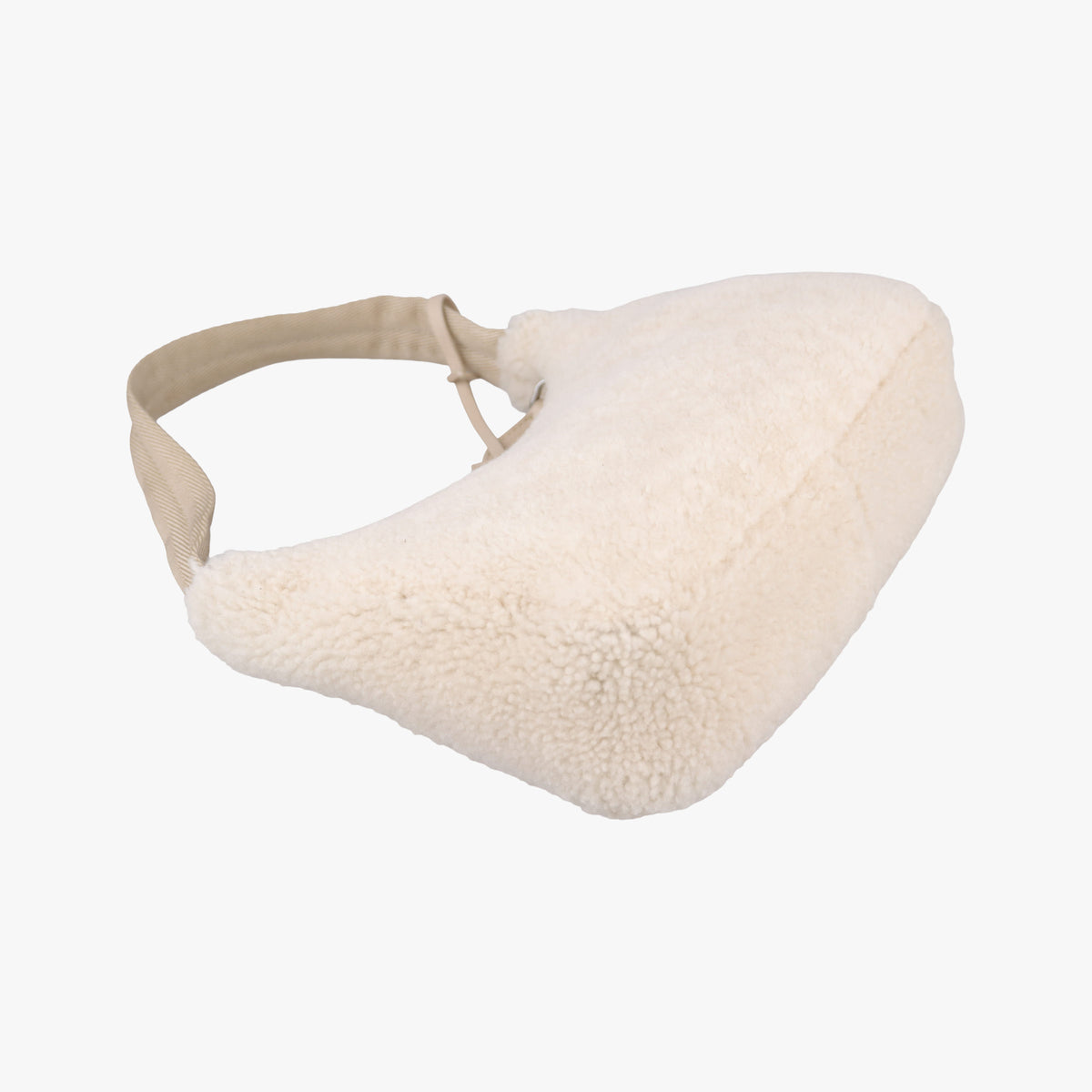 Pre-owned Prada Re-Edition 2000 Beige Sheep Fur 1NE515 shoulderbag | stylenewstar