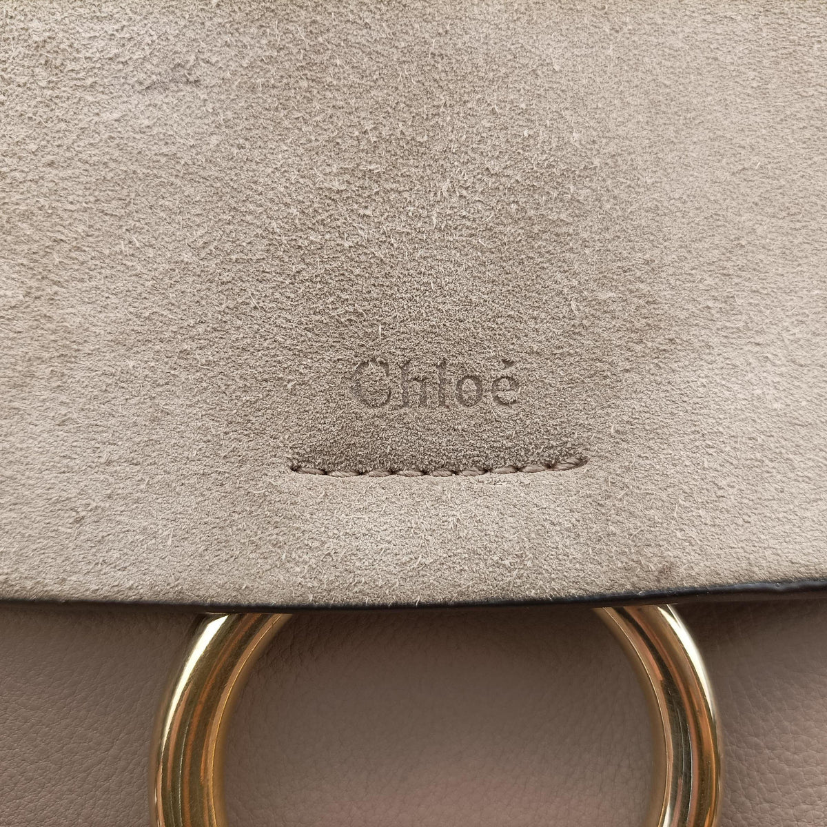Pre-owned Chloe FAYE mini Grey Suede × leather  backpack/rucksack | stylenewstar