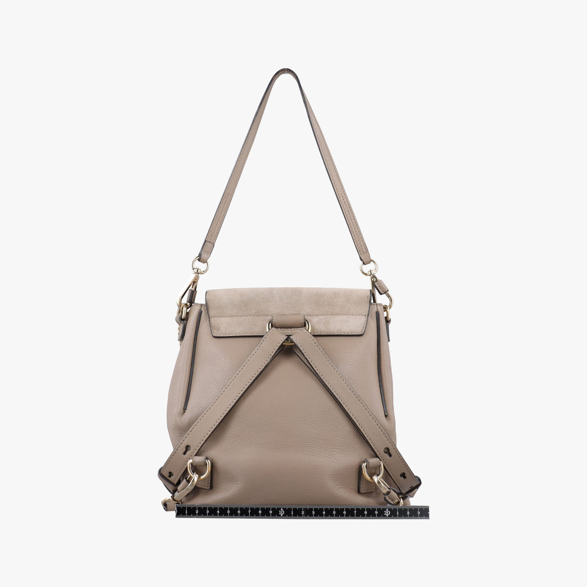 Pre-owned Chloe FAYE mini Grey Suede × leather  backpack/rucksack | stylenewstar