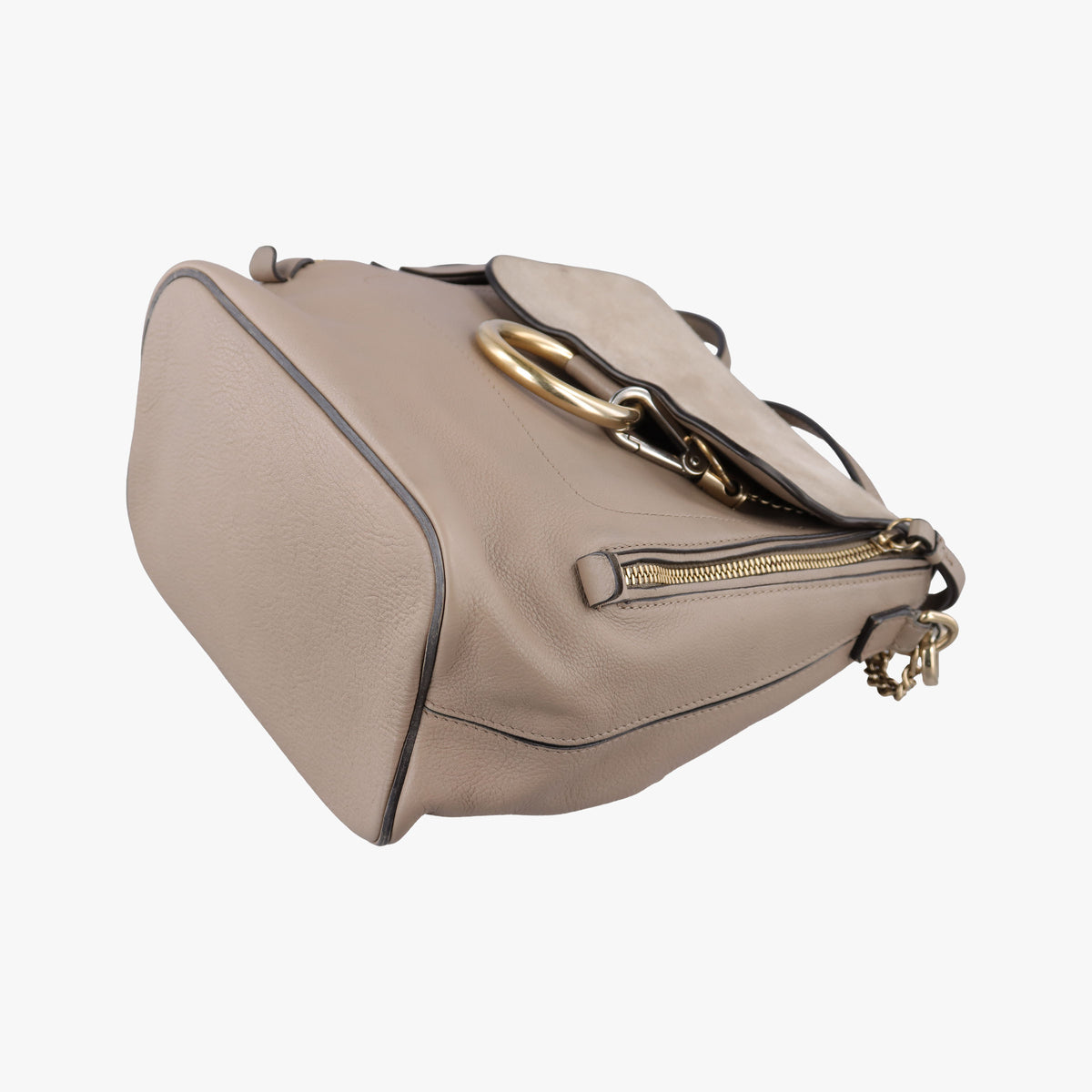 Pre-owned Chloe FAYE mini Grey Suede × leather  backpack/rucksack | stylenewstar