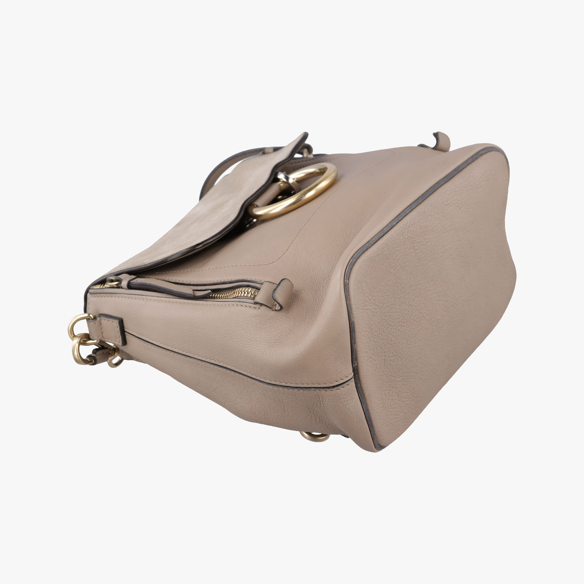 Pre-owned Chloe FAYE mini Grey Suede × leather  backpack/rucksack | stylenewstar