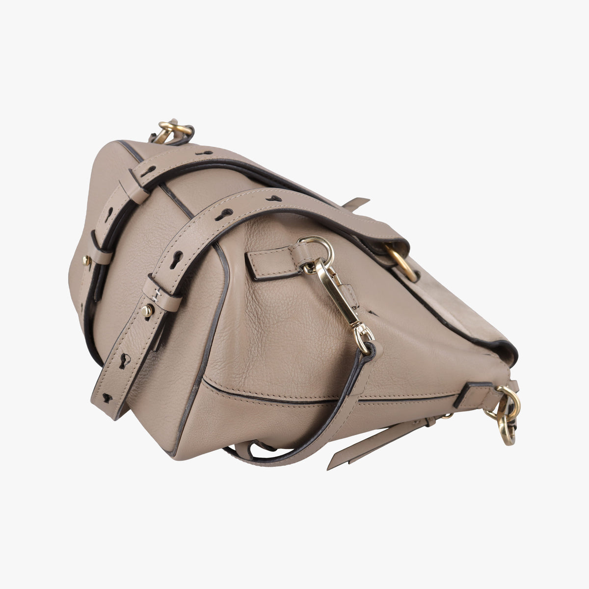 Pre-owned Chloe FAYE mini Grey Suede × leather  backpack/rucksack | stylenewstar
