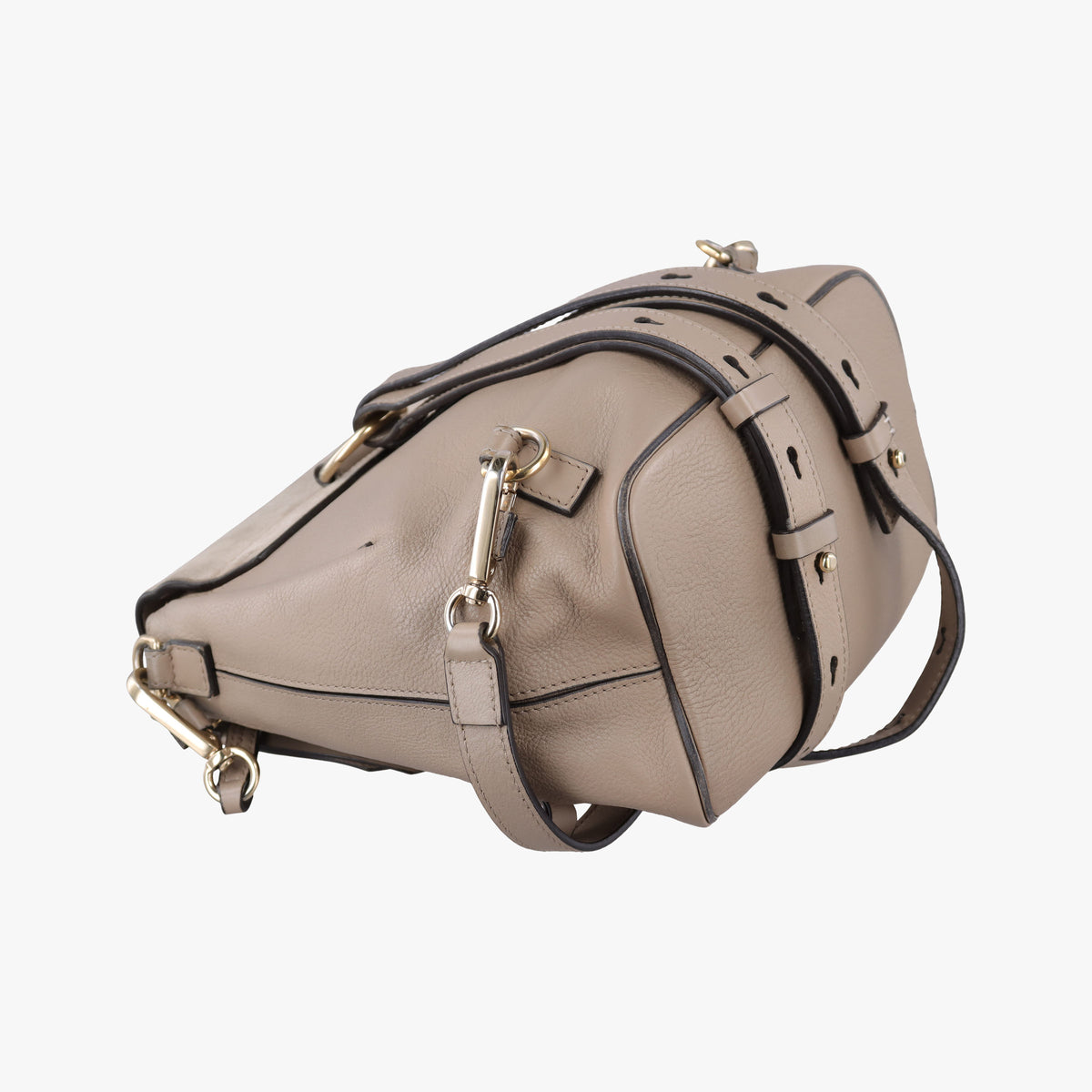 Pre-owned Chloe FAYE mini Grey Suede × leather  backpack/rucksack | stylenewstar