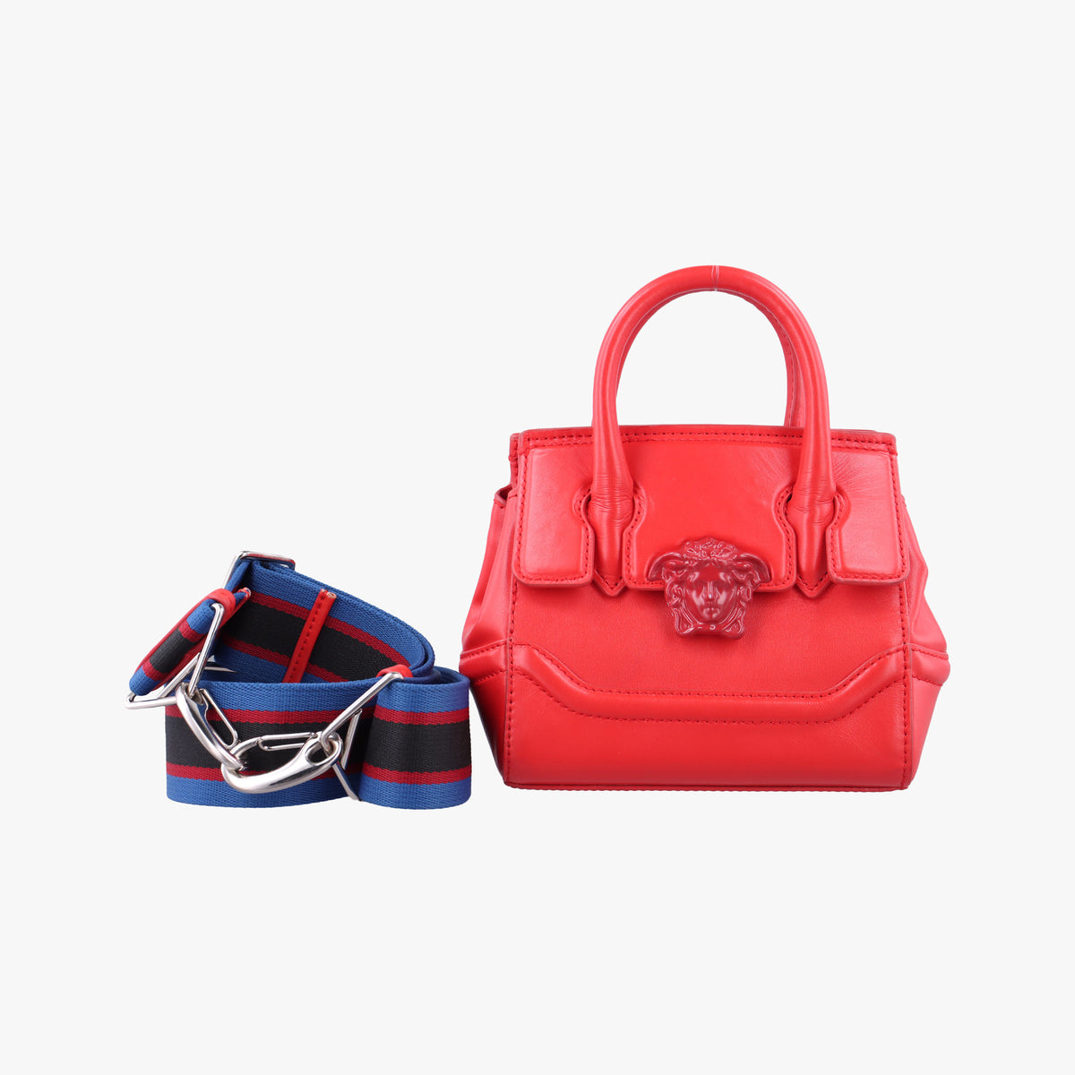 Pre-owned VERSACE Medusa Red Leather  shoulderbag | stylenewstar