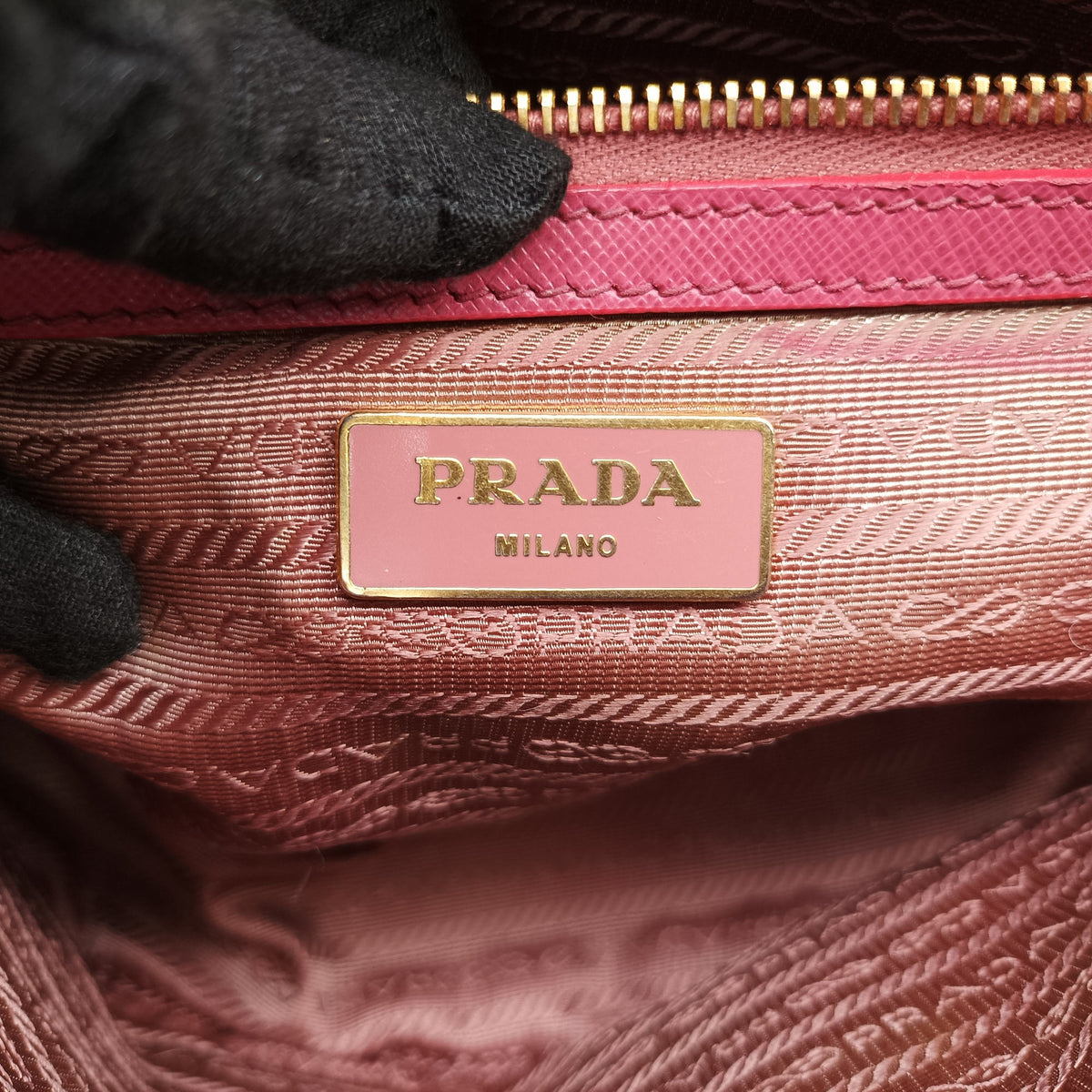 Pre-owned Prada Galleria Pink SAFFIANO Leather BN1786 shoulderbag | stylenewstar