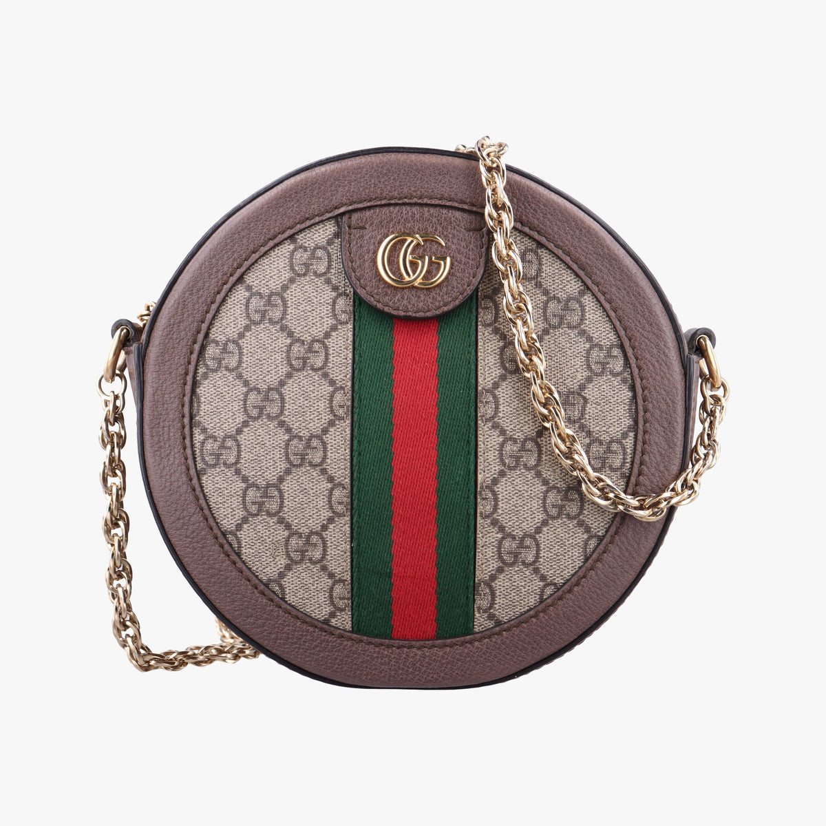 Pre-owned Gucci Ophidia Brown×beige PVC coated canvas×Leather 550618 shoulderbag | stylenewstar