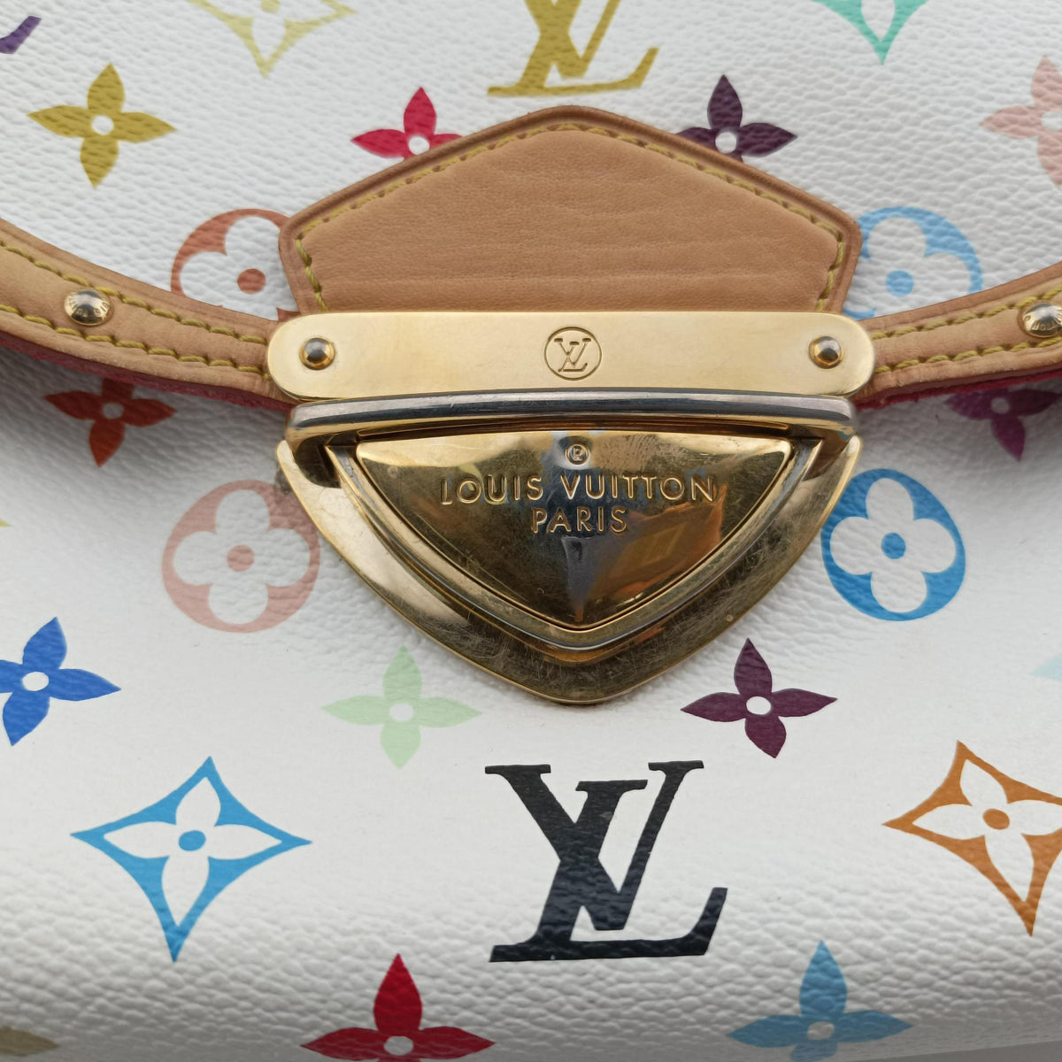 Pre-owned Louis Vuitton BEVERLY MM White Monogram Multicolor M40203 shoulderbag | stylenewstar