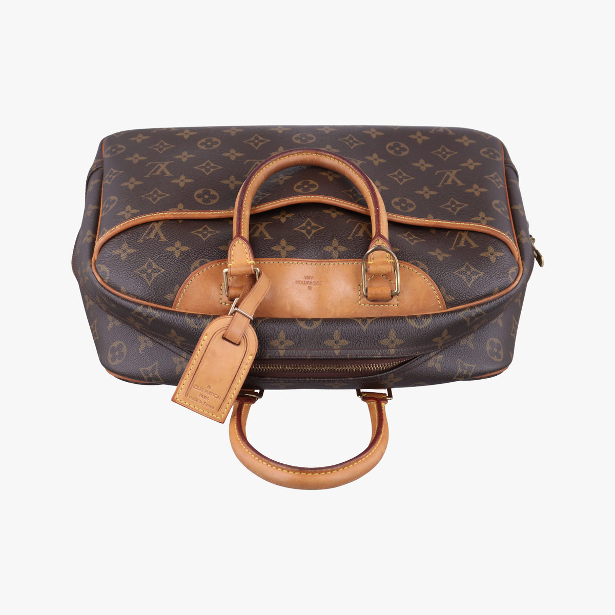 Pre-owned Louis Vuitton DEAUVILLE brown Monogram Canvas M47270 handbag | stylenewstar