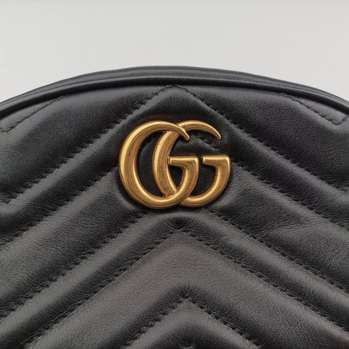 Vintage Gucci GG Marmont Black Leather 476434 bum bag/waist bag | stylenewstar
