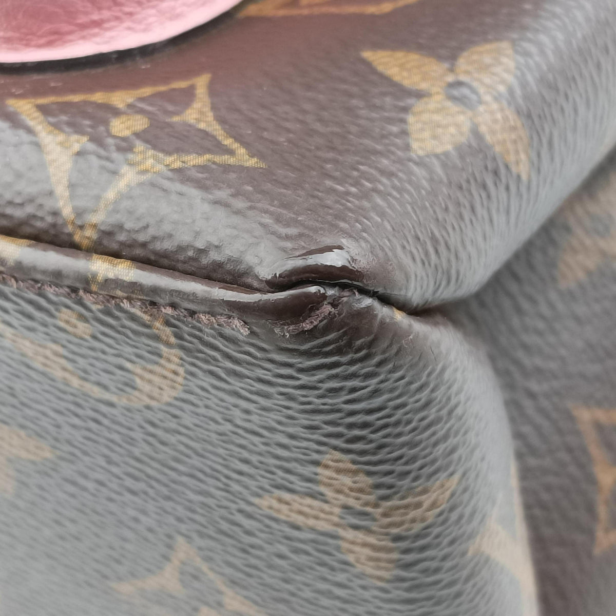 Vintage Louis Vuitton MARIGNAN brown×Rose Poodle Monogram Canvas×calf leather M43960 shoulderbag | stylenewstar