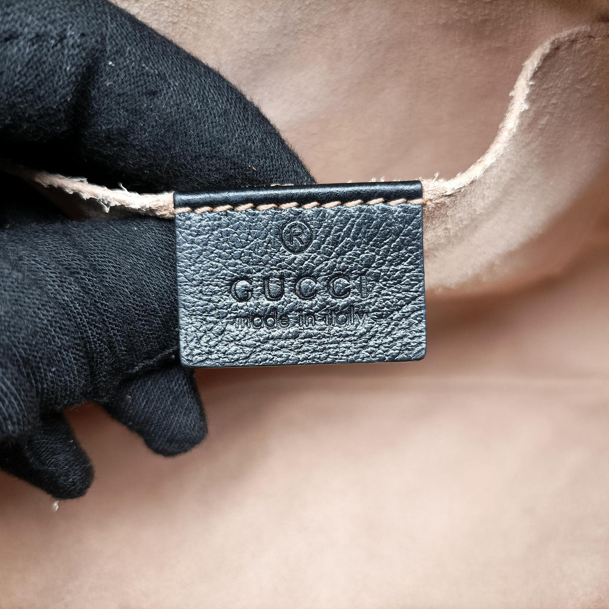 Secondhand Gucci GG Marmont Black×beige Canvas×Leather 447632 shoulderbag | stylenewstar