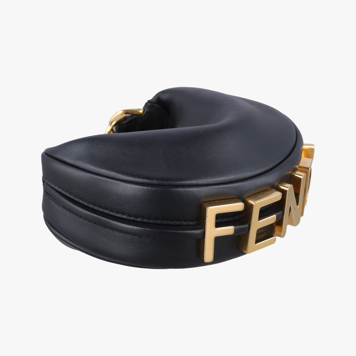 Pre-owned Fendi Nano Fendigraphy Black Leather 7AS089 handbag | stylenewstar