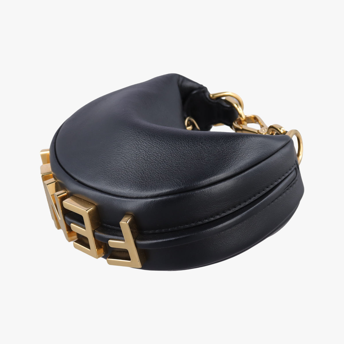 Pre-owned Fendi Nano Fendigraphy Black Leather 7AS089 handbag | stylenewstar
