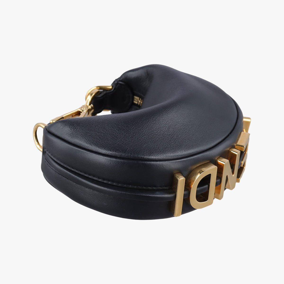 Pre-owned Fendi Nano Fendigraphy Black Leather 7AS089 handbag | stylenewstar
