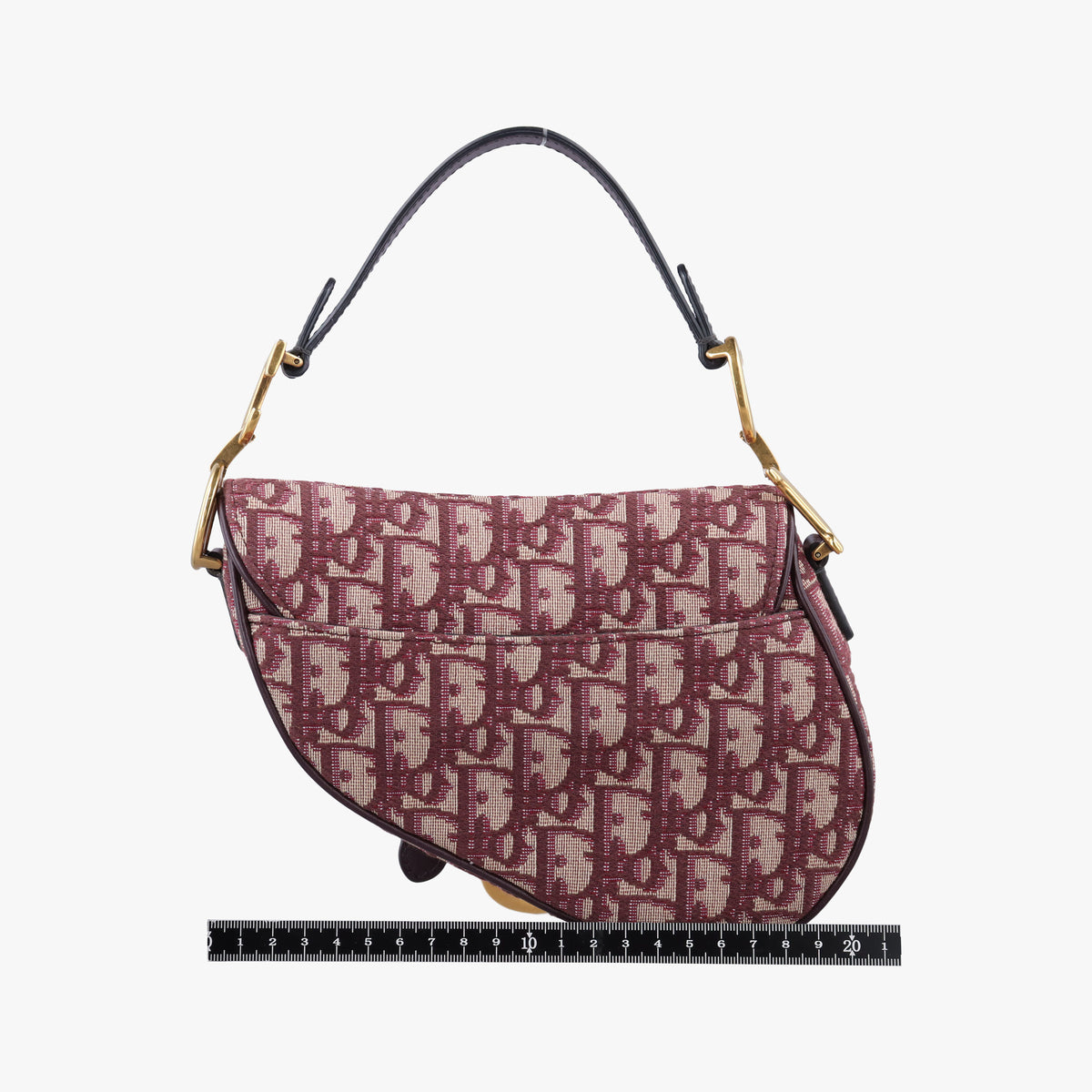 Pre-owned Christian Dior Saddle Burgundy jacquard × leather  handbag | stylenewstar