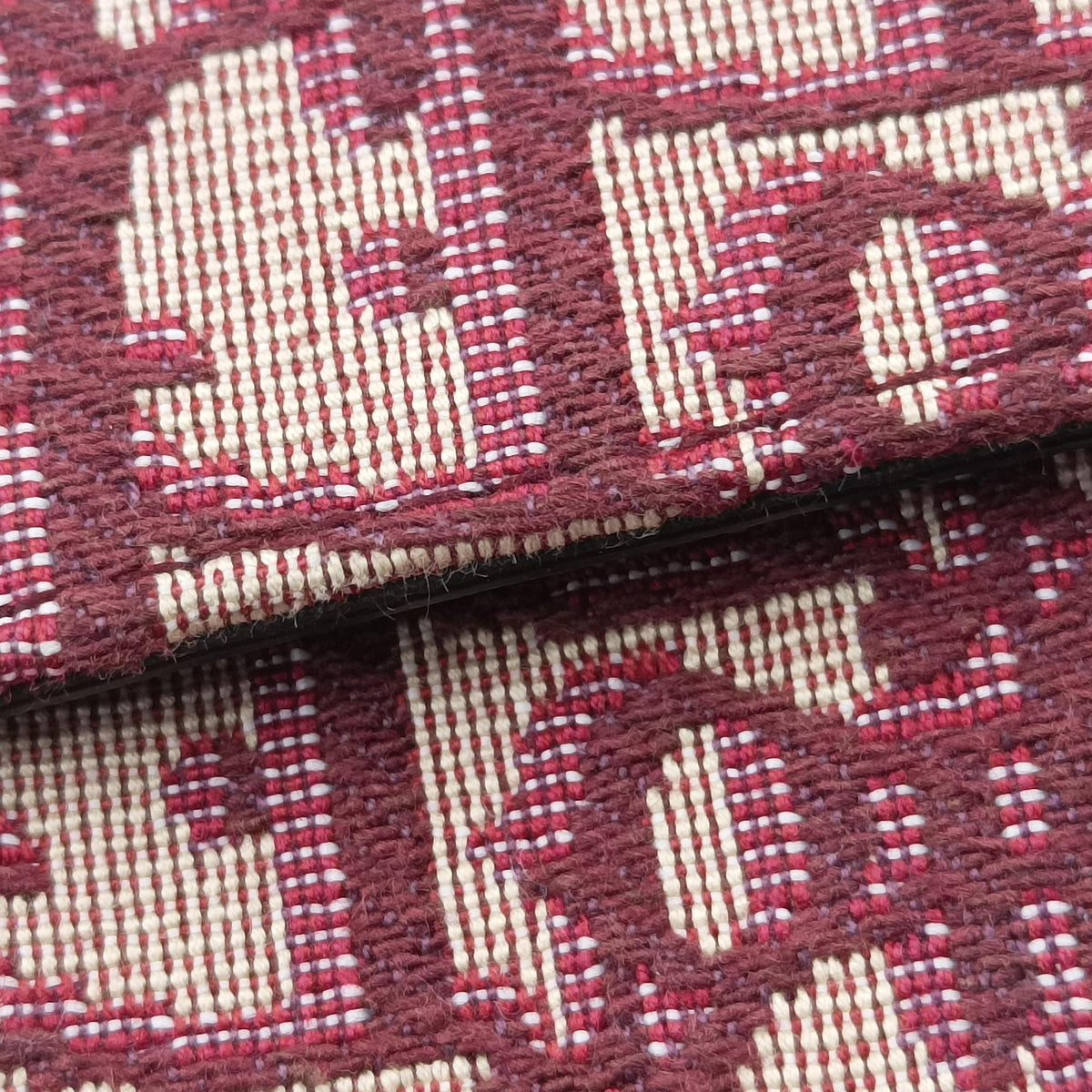 Pre-owned Christian Dior Saddle Burgundy jacquard × leather  handbag | stylenewstar