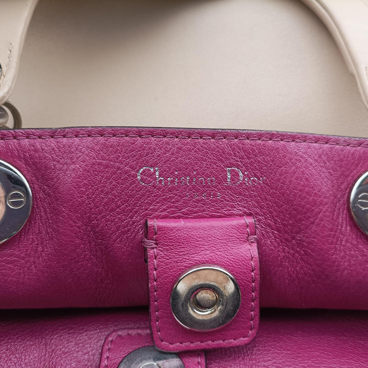 Secondhand Christian Dior Diorissimo Beige Leather  shoulderbag | stylenewstar