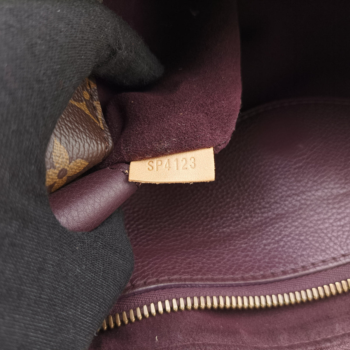 Vintage Louis Vuitton PALLAS brown×purple Monogram Canvas×calf leather M40908 shoulderbag | stylenewstar