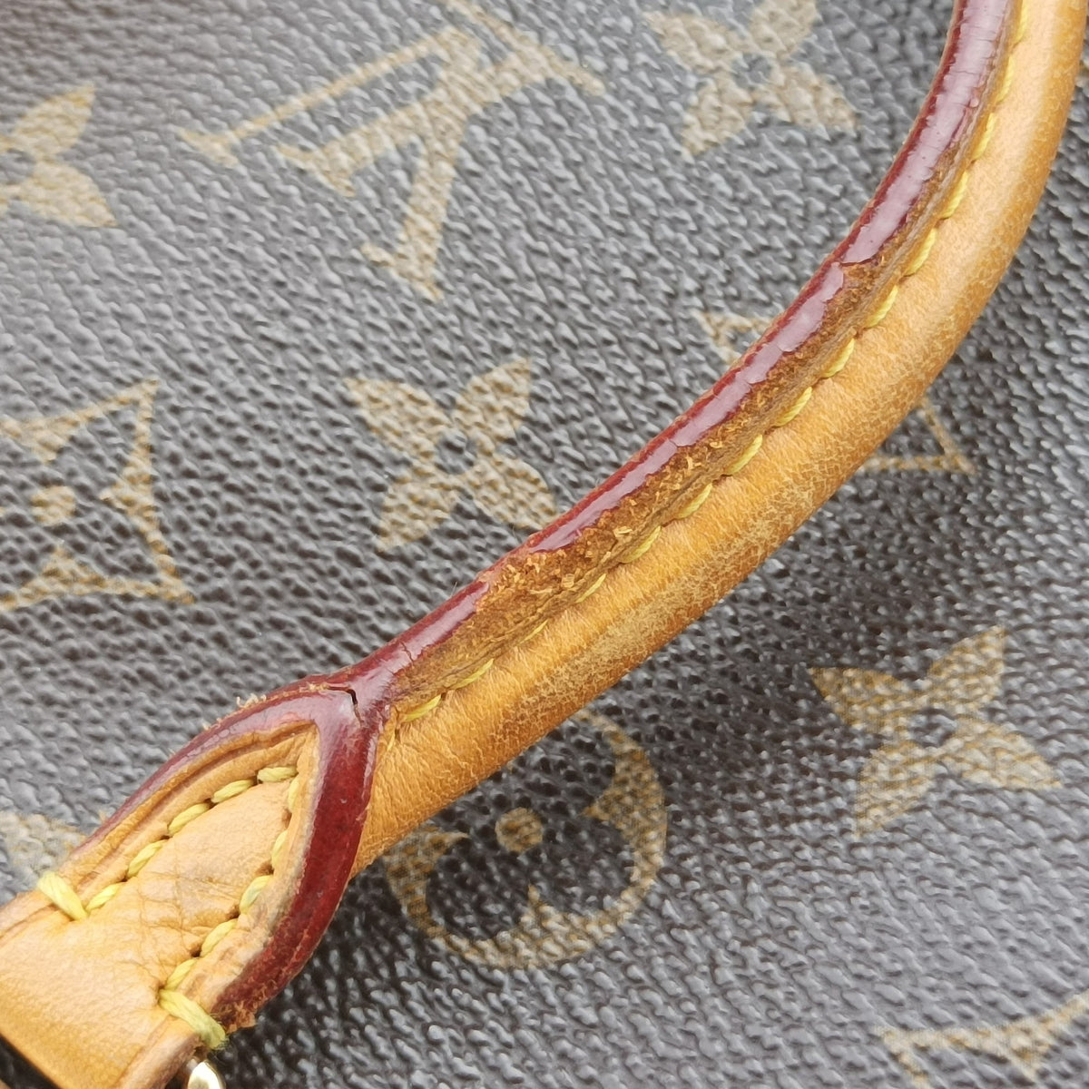 Vintage Louis Vuitton PALLAS brown×purple Monogram Canvas×calf leather M40908 shoulderbag | stylenewstar