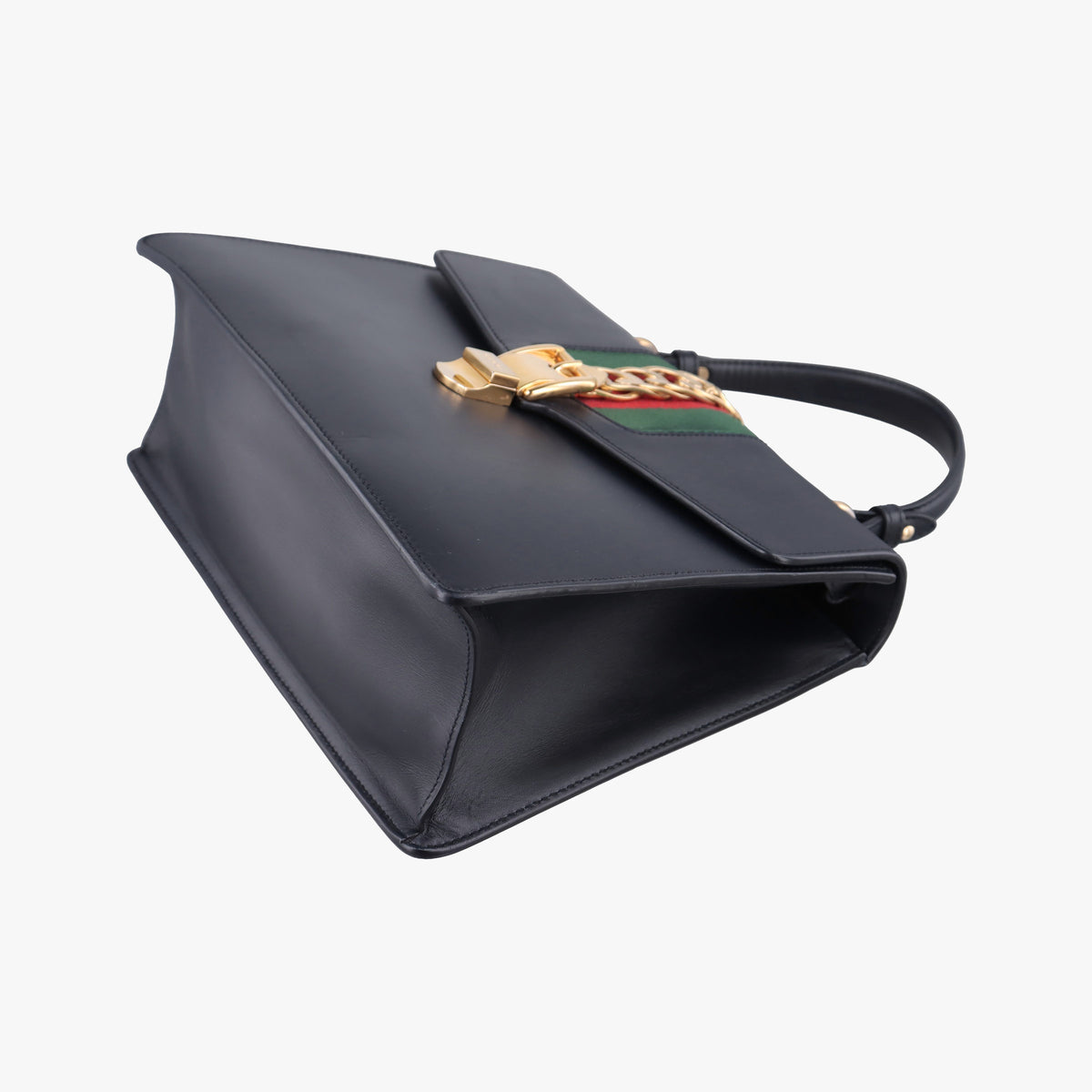 Pre-owned Gucci Sylvie Black Leather 431665 shoulderbag | stylenewstar