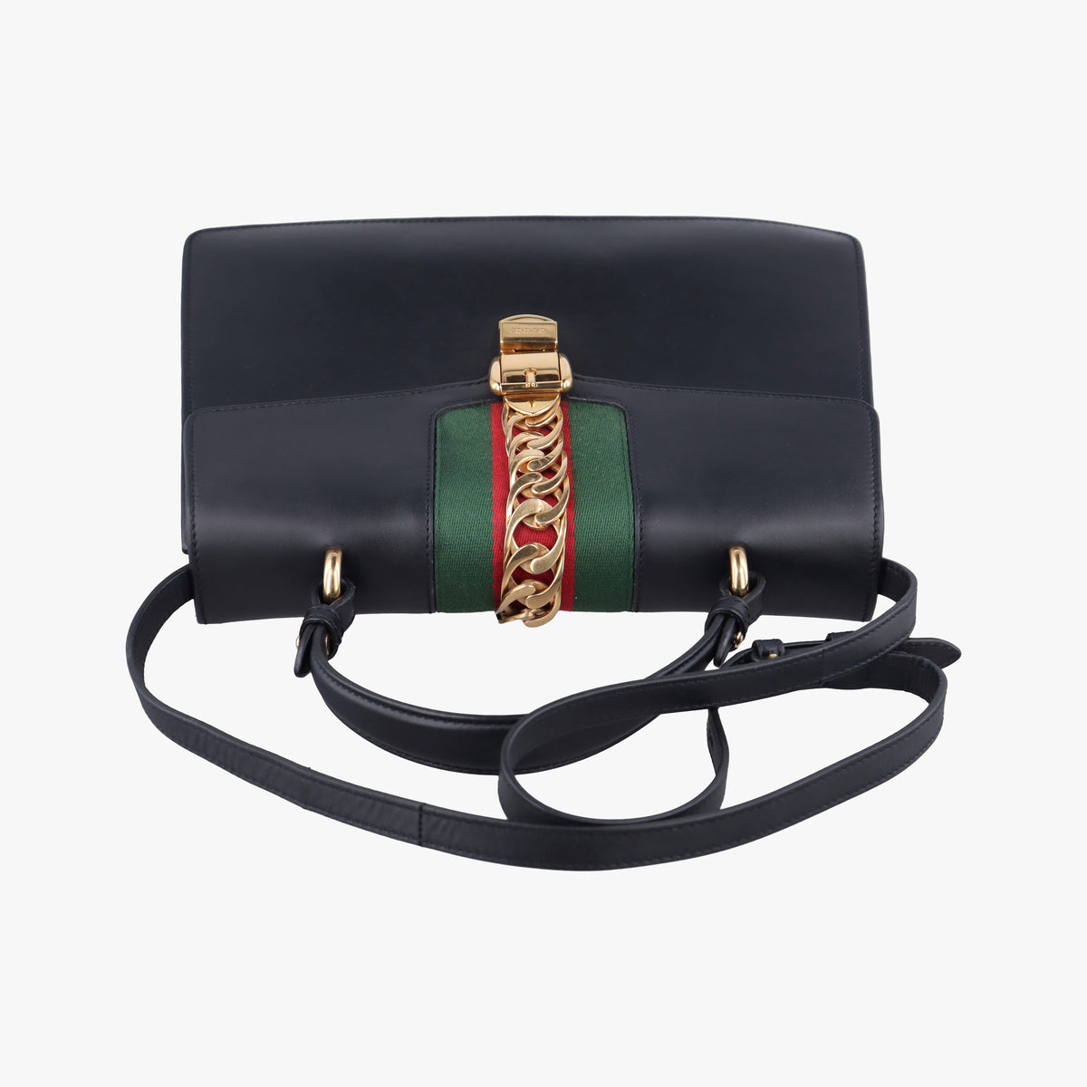 Pre-owned Gucci Sylvie Black Leather 431665 shoulderbag | stylenewstar